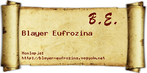 Blayer Eufrozina névjegykártya